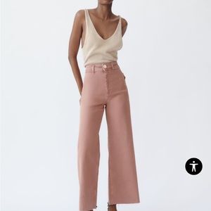 NWOT • ZARA HIGH-WAISTED MARINE STRAIGHT JEANS